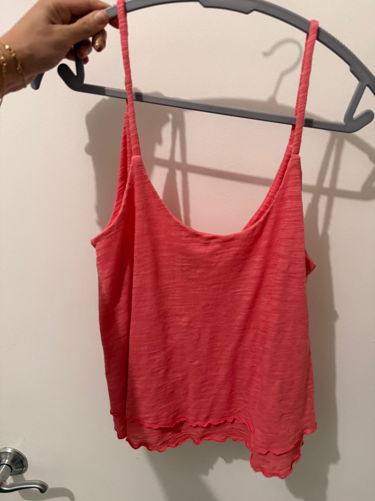 Pink spaghetti strap tank