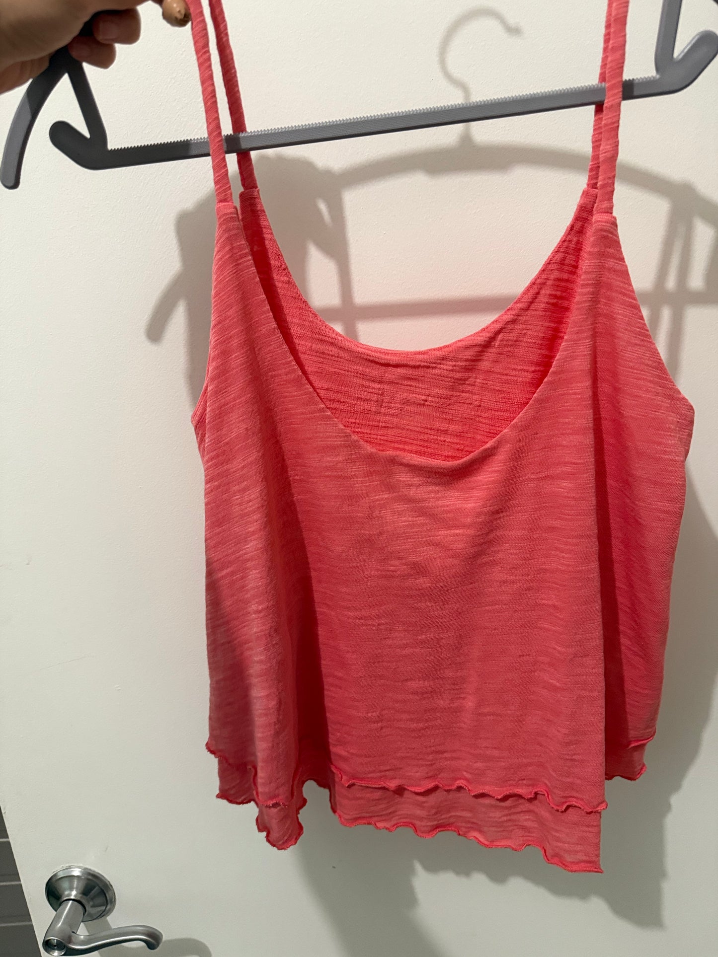 Pink spaghetti strap tank